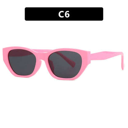 Cat-Eye Small Frame Irregular Sunglasses 2024 New Internet Celebrity High-End Sunglasses Anti-Uv Trendy Sunglasses