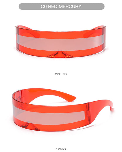 New Futuristic One-Piece Sunglasses, Internet Celebrity Bounce and Stylish European and American Sunglasses, Douyin Live Broadcast