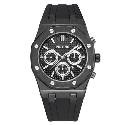 Foreign Trade Products: Men's Watch with Three Dials, Multi-Functional, Sports, Waterproof, Men's Fashion Casual Watch, Cross-Border Hot-Selling Item