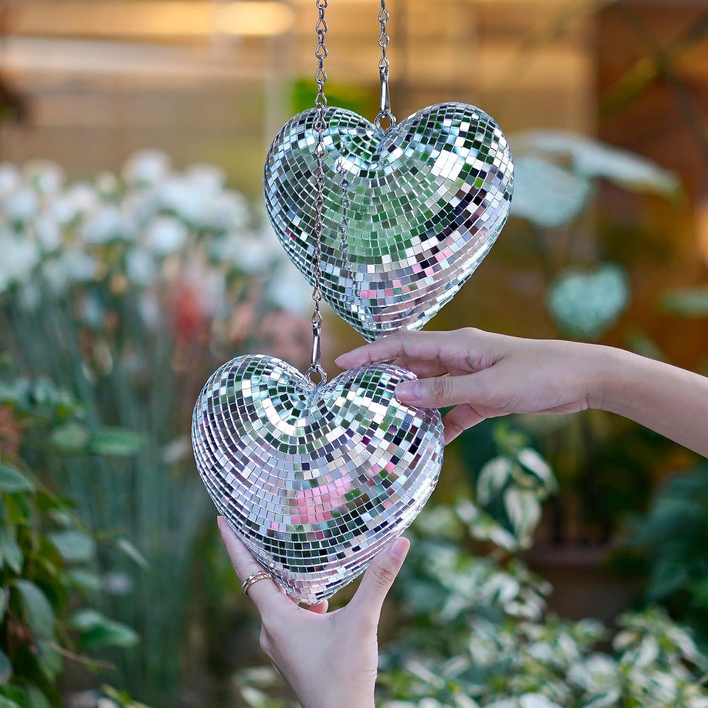 Chain love Disco ball Disco love glass decorations party reflective atmosphere products Christmas