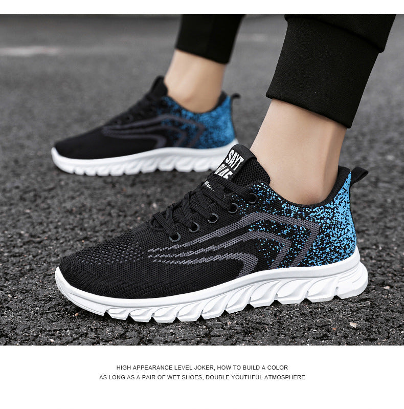 Sports Shoes for Men, New Summer Running Shoes, Breathable Korean Style Trendy Casual Shoes, Popular Lace-Up Shoes for Students, Men