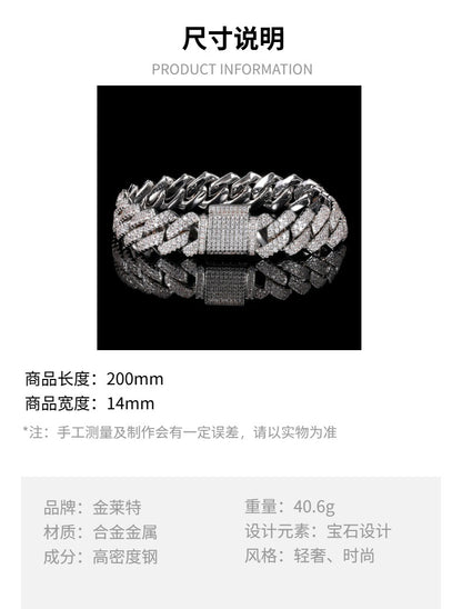 Hiphop Hip Hop Diamond Watch Five-Piece Diamond Cuban Chain Cross Necklace Cuban Ring Cross Border Wholesale