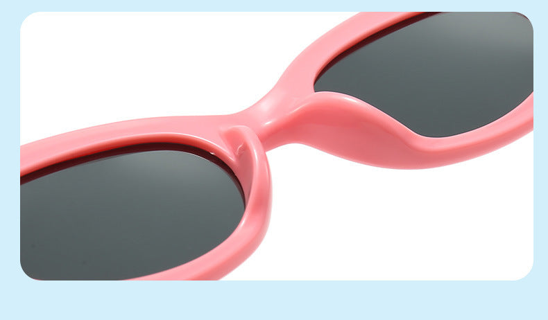 2024 new fashion rice nail polarized children's sunglasses silicone oval small frame sunscreen baby sunglasses 7-130