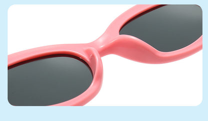 2024 new fashion rice nail polarized children's sunglasses silicone oval small frame sunscreen baby sunglasses 7-130