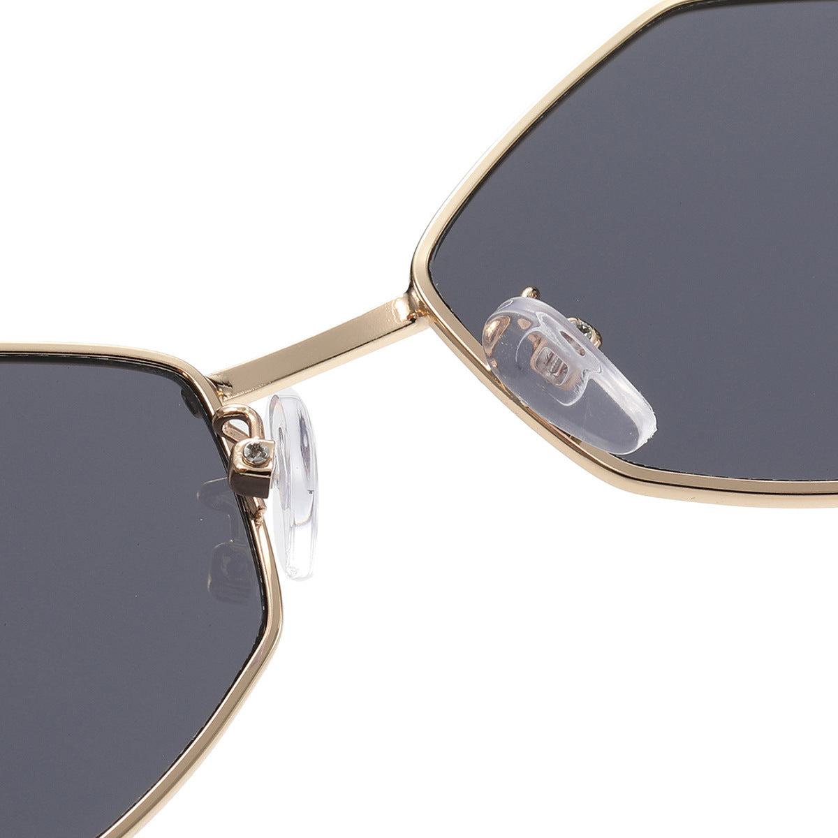 2026 New European and American Fashion Polygonal Rhombus Metal Sunglasses for Women, Trendy and Unique Wide Temple Sunglasses