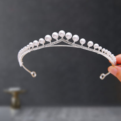 Bridal Crown Tiara Rhinestone Crown Wedding Dress Diamond Costume Eighteenth Birthday Coming-Of-Age Ceremony Birthday Princess Hair Accessory