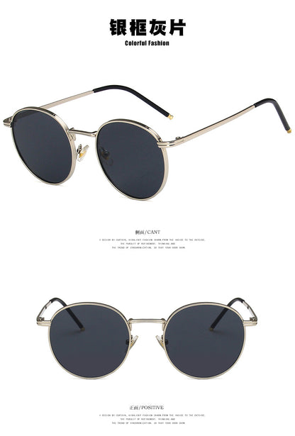2022 New Style Sunglasses for Women Ins Street Shooting Popular Round Frame Sunglasses K-Style Trendyy Retro Sunglasses for Small Faces