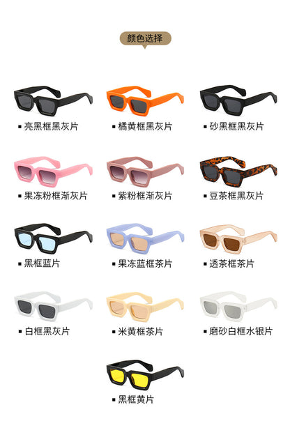 Retro Concave Small Frame Square Sunglasses 2023 New Sunglasses European and American Cross-Border Street Photography Sun Protection Trendy Sunglasses