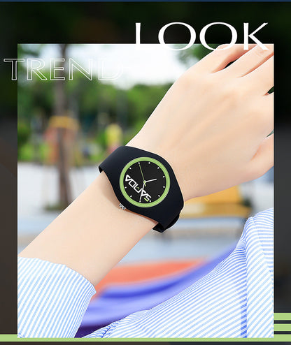 SANDA Outdoor Sports Watch Simple Waterproof Men's and Women's Fashion Quartz Watch Silicone Tape Casual Student Quartz Watch