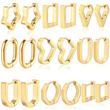 ins European and American Widened Arc Stainless Steel Earrings Advanced Sense Titanium Steel Earrings 18K Gold Light Luxury Women's Earrings
