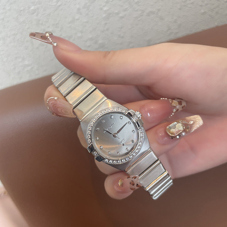 Source Factory Constellation Steel Band Women's Quartz Watch High-End Waterproof Fashion Cross-Border Diamond Bezel Girls' Watch