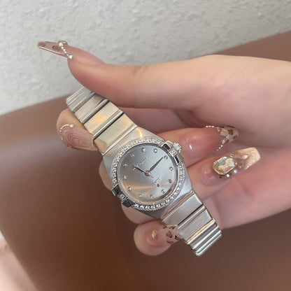 Source Factory Constellation Steel Band Women's Quartz Watch High-End Waterproof Fashion Cross-Border Diamond Bezel Girls' Watch
