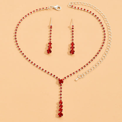 Factory Direct Approval Fashion Wedding Wedding Photography Accessories Earrings Necklace Bracelet Set Combination Multiple Choice