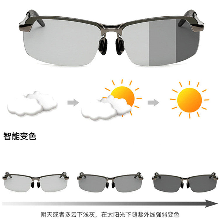 Polarized Glasses 3043 Color Changing Polarized Sunglasses Men's Fashion Fish Shooting Color Changing Glasses Outdoor Sports Sunglasses
