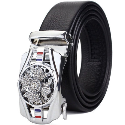 Time-to-time belt men's belt automatic buckle trembles fast hand explosion casual Joker simple fashion wholesale generation hair