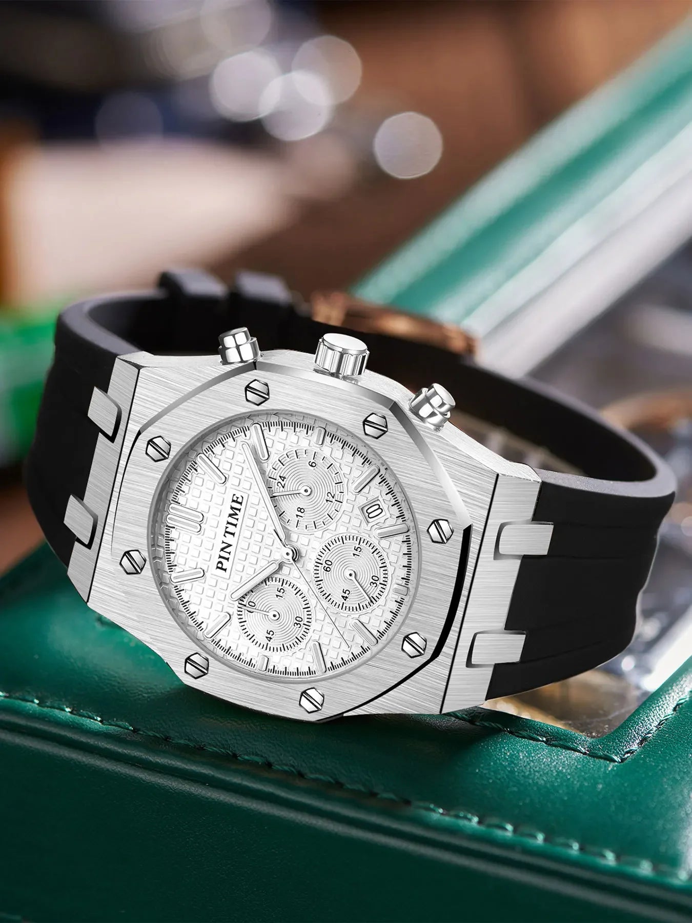 Foreign Trade Products: Men's Watch with Three Dials, Multi-Functional, Sports, Waterproof, Men's Fashion Casual Watch, Cross-Border Hot-Selling Item