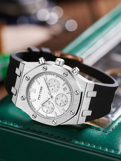 Foreign Trade Products: Men's Watch with Three Dials, Multi-Functional, Sports, Waterproof, Men's Fashion Casual Watch, Cross-Border Hot-Selling Item