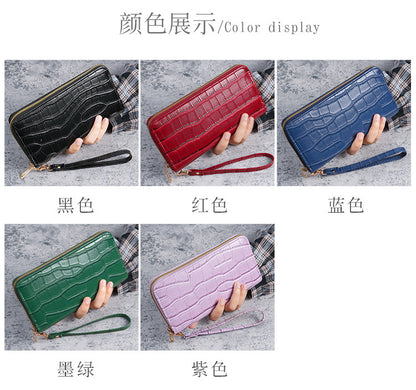 2025 New Women's Long Wallet, Feminine Crocodile Pattern Clutch Wallet, Fashionable Retro Women's Bag