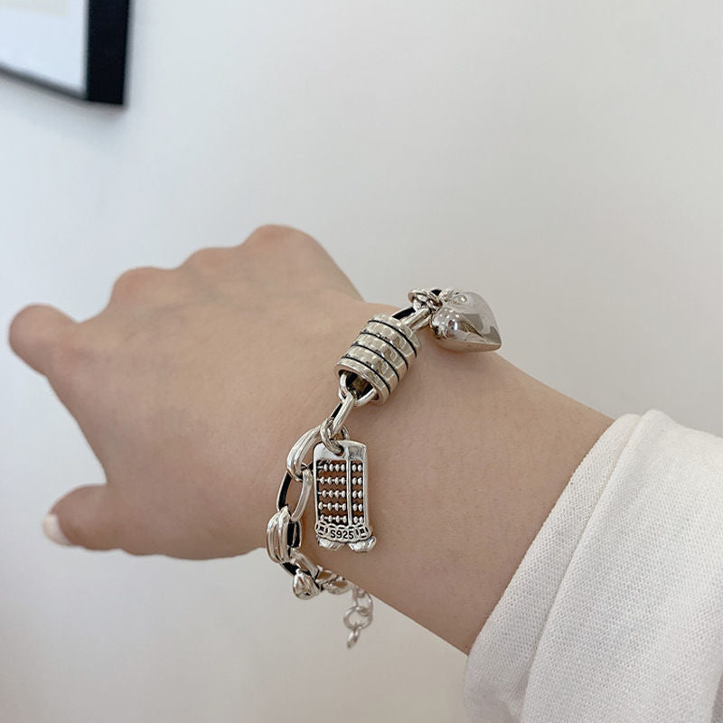 Niche Design Love Square Brand Sterling Silver Bracelet 2025 New Summer Girl Cold Wind Couple Girlfriend Gift