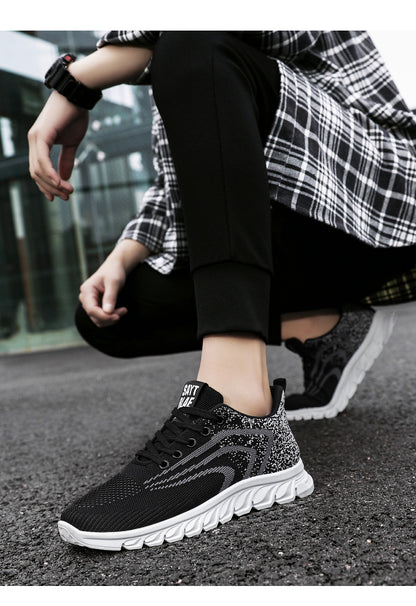 Sports Shoes for Men, New Summer Running Shoes, Breathable Korean Style Trendy Casual Shoes, Popular Lace-Up Shoes for Students, Men
