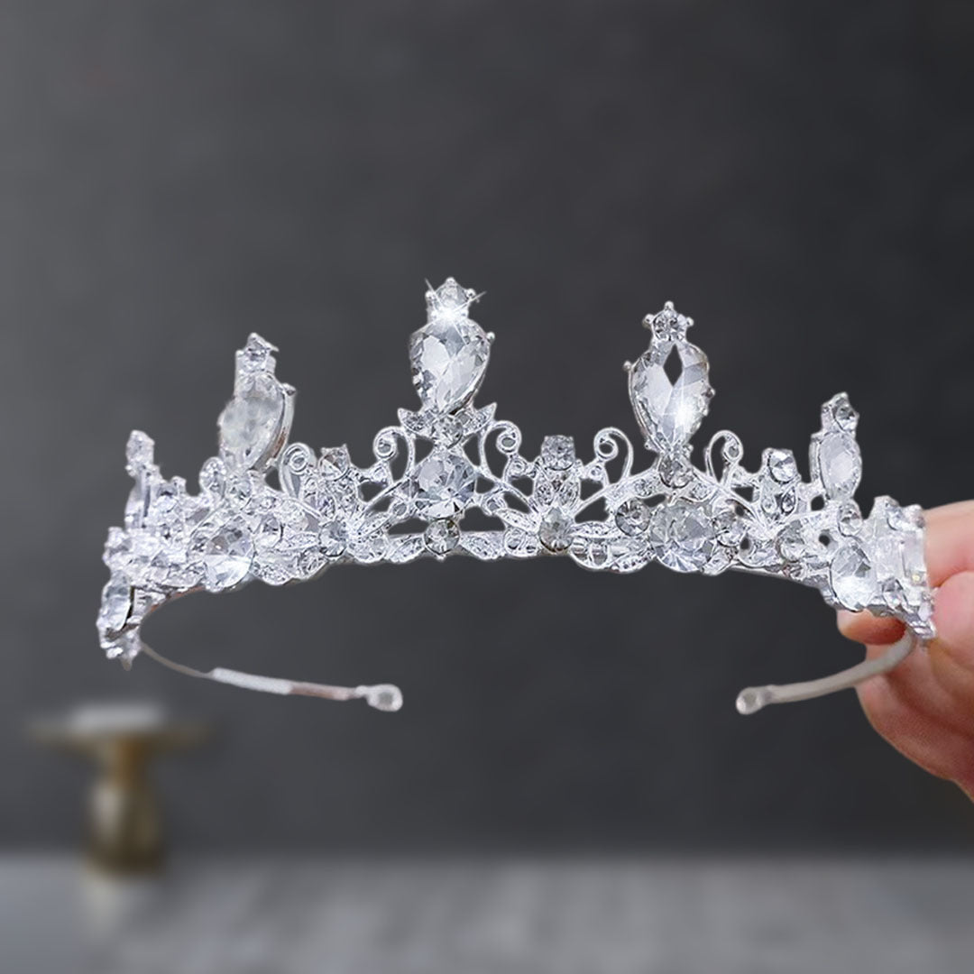 Bridal Crown Tiara Rhinestone Crown Wedding Dress Diamond Costume Eighteenth Birthday Coming-Of-Age Ceremony Birthday Princess Hair Accessory