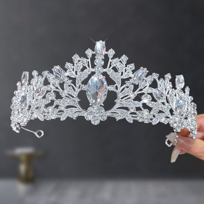 Bridal Crown Tiara Rhinestone Crown Wedding Dress Diamond Costume Eighteenth Birthday Coming-Of-Age Ceremony Birthday Princess Hair Accessory