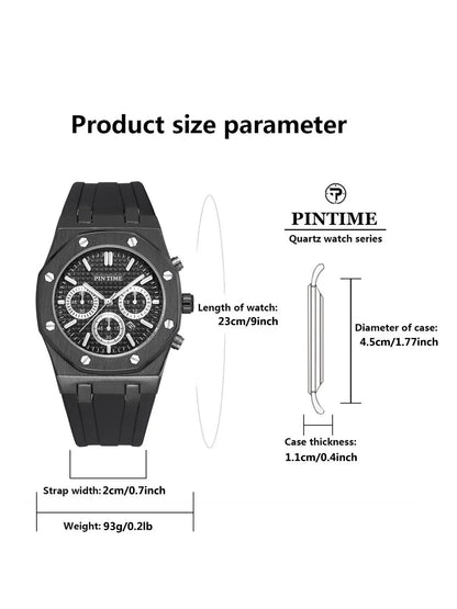 Foreign Trade Products: Men's Watch with Three Dials, Multi-Functional, Sports, Waterproof, Men's Fashion Casual Watch, Cross-Border Hot-Selling Item