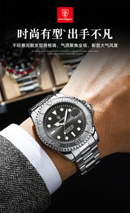 Swiss brand new waterproof luminous men's watch fashion quartz watch live foreign trade explosions a generation of hair