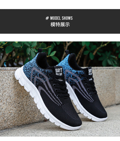 Sports Shoes for Men, New Summer Running Shoes, Breathable Korean Style Trendy Casual Shoes, Popular Lace-Up Shoes for Students, Men
