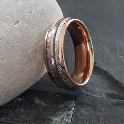 Cross-border explosions stainless steel ring three slot inlaid obsidian high sense of niche ring in stock a batch