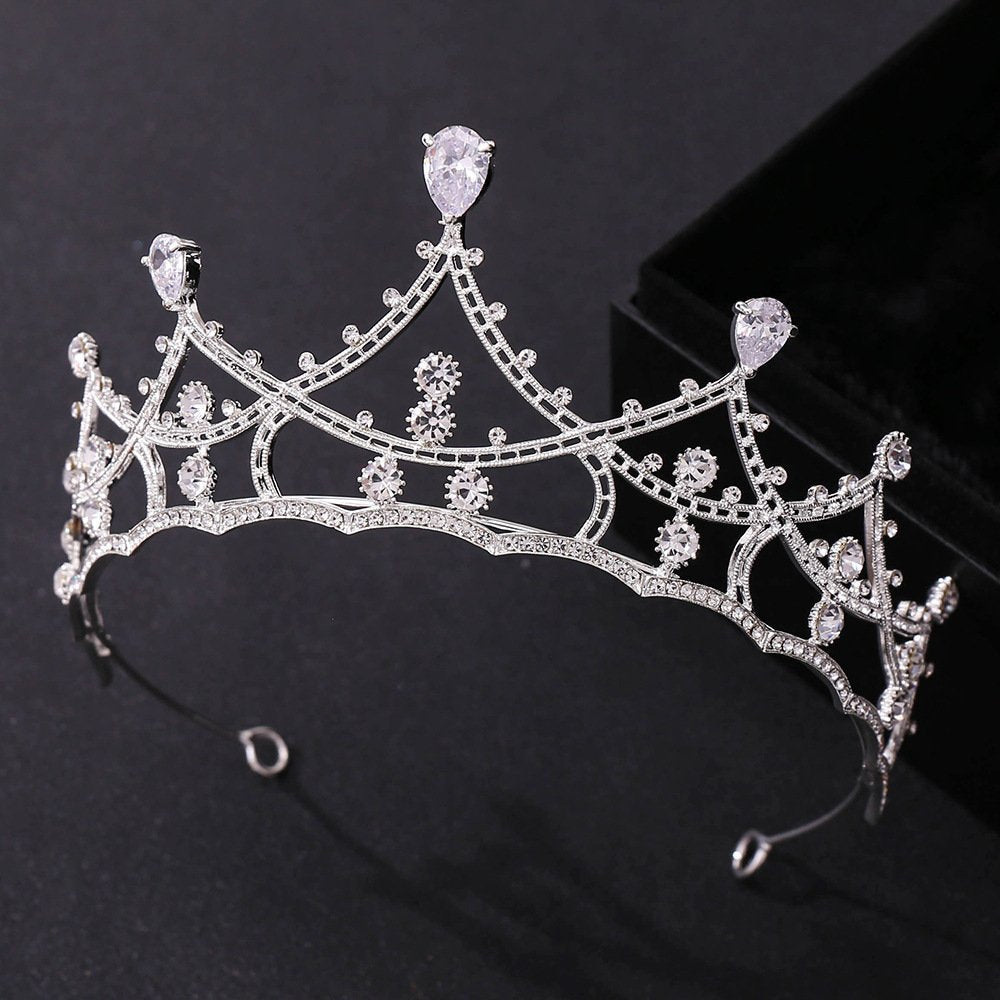 Bridal Crown Tiara Rhinestone Crown Wedding Dress Diamond Costume Eighteenth Birthday Coming-Of-Age Ceremony Birthday Princess Hair Accessory