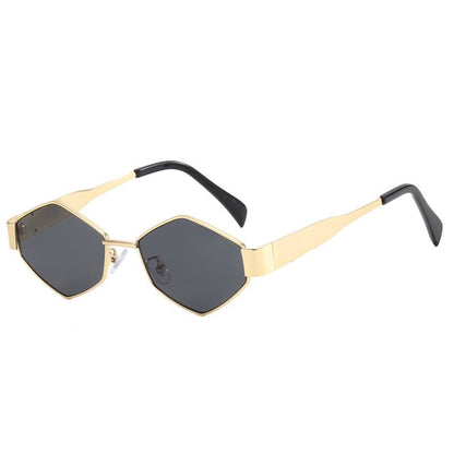 Cross-border New Arc de Triomphe Oval Metal Small Frame Sunglasses Women's High-end Fashion Street Photograph Sunglasses Sunglasses