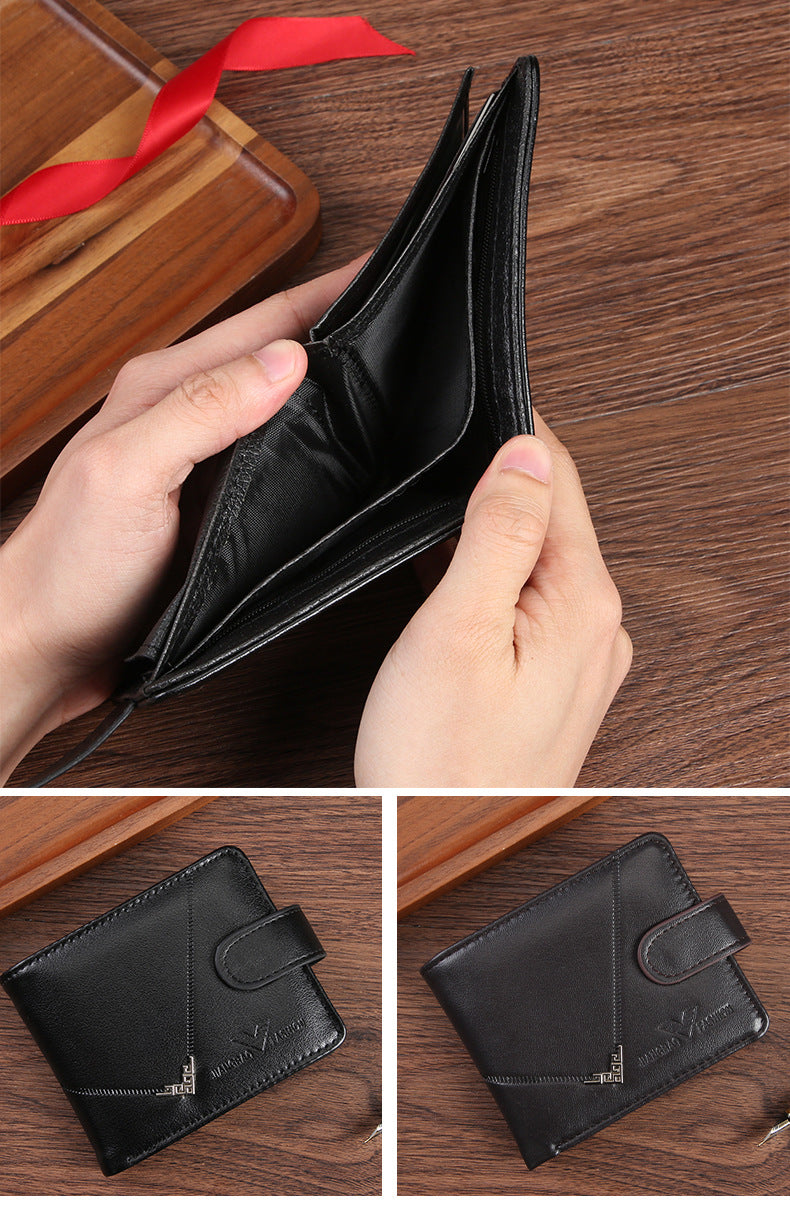 Cross-border Dropshipping Business Fashion Hasp 80% Off Short Wallet Male Multi-card Driver's License Multifunctional Men's Wallet