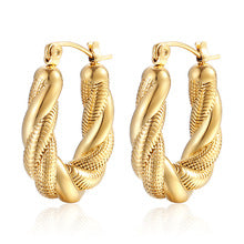 ins European and American Widened Arc Stainless Steel Earrings Advanced Sense Titanium Steel Earrings 18K Gold Light Luxury Women's Earrings