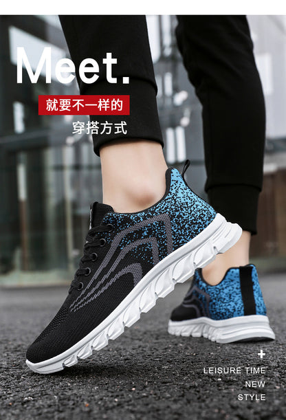 Sports Shoes for Men, New Summer Running Shoes, Breathable Korean Style Trendy Casual Shoes, Popular Lace-Up Shoes for Students, Men