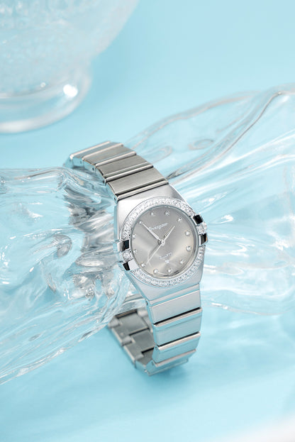 Source Factory Constellation Steel Band Women's Quartz Watch High-End Waterproof Fashion Cross-Border Diamond Bezel Girls' Watch
