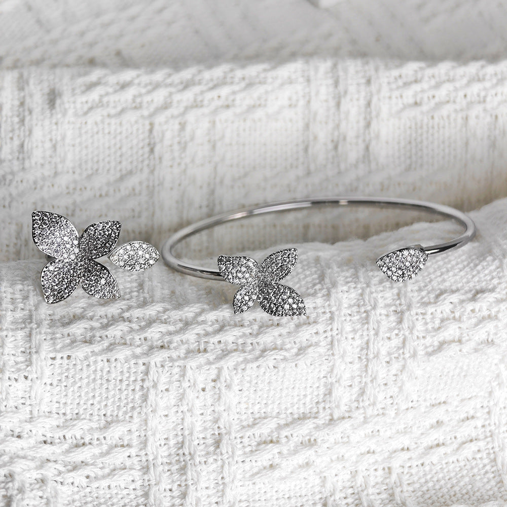 Cross-border Female Niche Opening Adjustable Bracelet Ring Popular Butterfly High Design Sense r5433-s8026