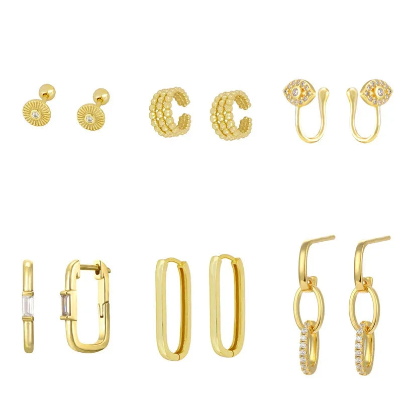 Cross-Border Exclusive Supply of Versatile and High-End Ear Cuffs with an Instagram-Worthy Style, Featuring a Fashionable and Simple U-Shaped Design with Diamond Accents and a Unique Ear Cuff Earring Set
