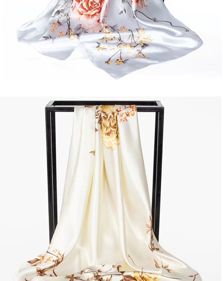 Double-sided scarf 90 square scarf summer women's thin decorative versatile small scarf shawl scarf scarf