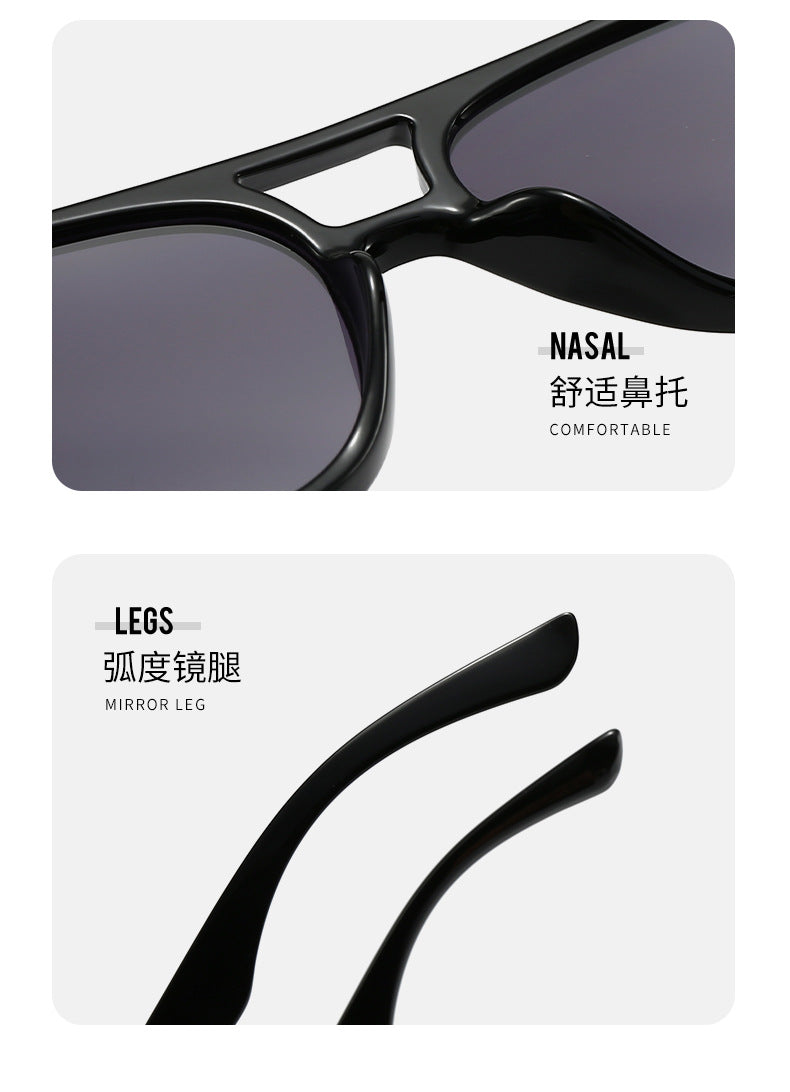 New European and American Ins Internet Celebrity Sunglasses Men's Cross-border Punk Trendy Show Sunglasses Double-beam Sunglasses Women's High-end Sense