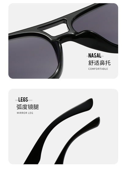 New European and American Ins Internet Celebrity Sunglasses Men's Cross-border Punk Trendy Show Sunglasses Double-beam Sunglasses Women's High-end Sense