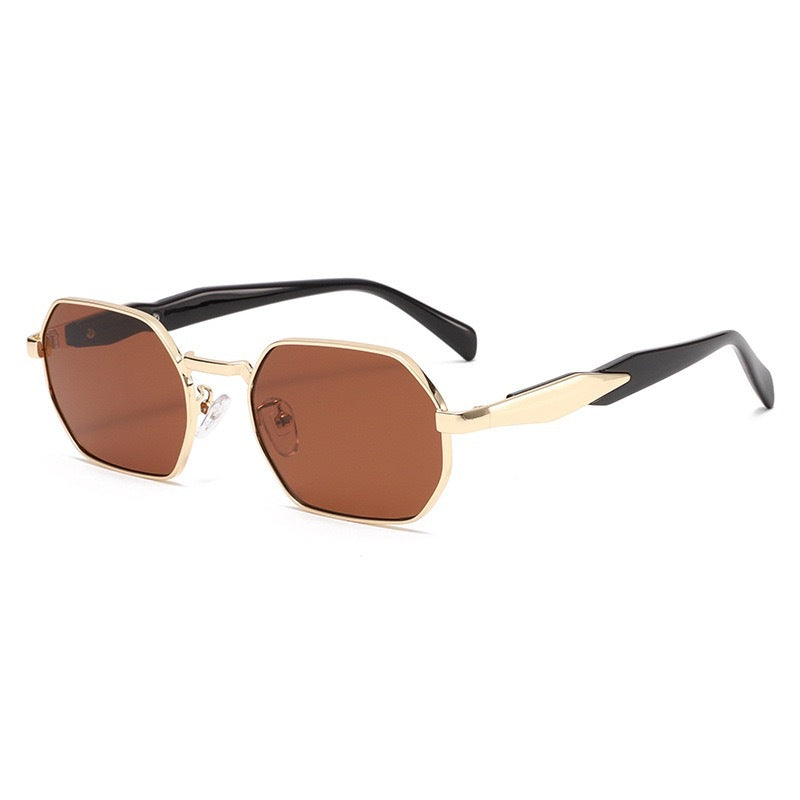 Cross-border New Arc de Triomphe Oval Metal Small Frame Sunglasses Women's High-end Fashion Street Photograph Sunglasses Sunglasses