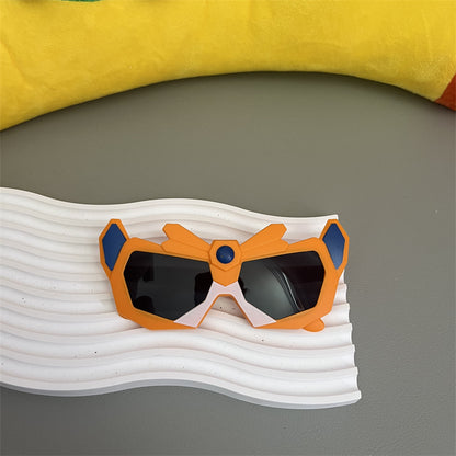 New Baby Sunglasses, Cute Boy Cartoon Mecha, Funny Street Photography, Trendy Anti-Uv Sunscreen Children's Sunglasses
