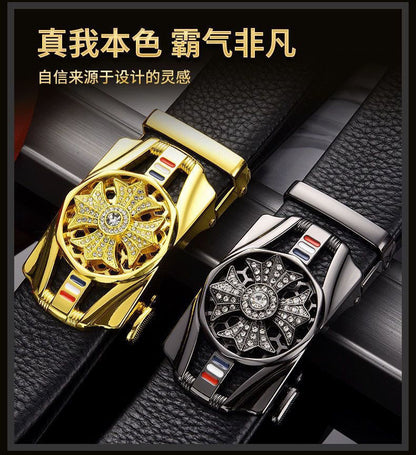 Time-to-time belt men's belt automatic buckle trembles fast hand explosion casual Joker simple fashion wholesale generation hair