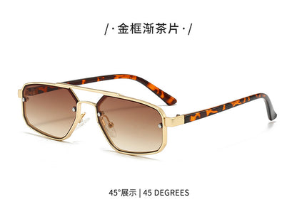 Metal Sunglasses New Trendy Cat-Eye Sunglasses for Men and Women Double Bridge Glasses in Stock Wholesale Polarized Sunglasses