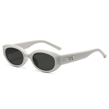 Retro Black Frame Rice Nail Irregular gm Cat's Eye Sunglasses Men's 2025 New Fashionable Street Photoshoot Sunglasses Women's High-end Sense