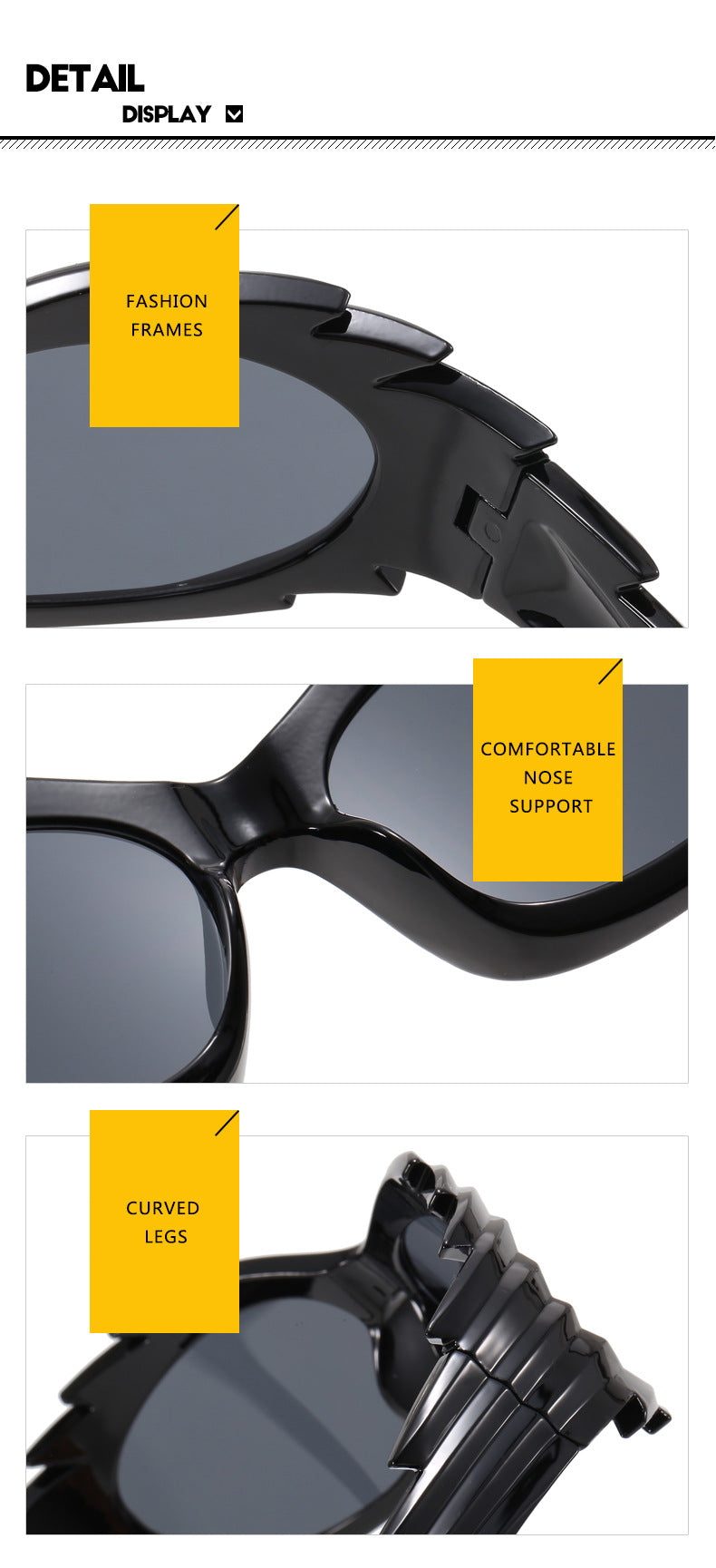 Barbed Hedgehog Sunglasses Y2K European and American Personalized Wings Cycling Sunglasses Concave Shape Ins Trendy Sunglasses for Women