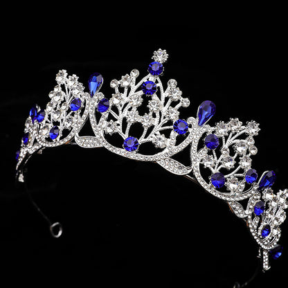 Super Fairy New Princess Sweet Bridal Crown Red Tiara Crystal Toast Clothing Hair Accessories 18Th Birthday Gift
