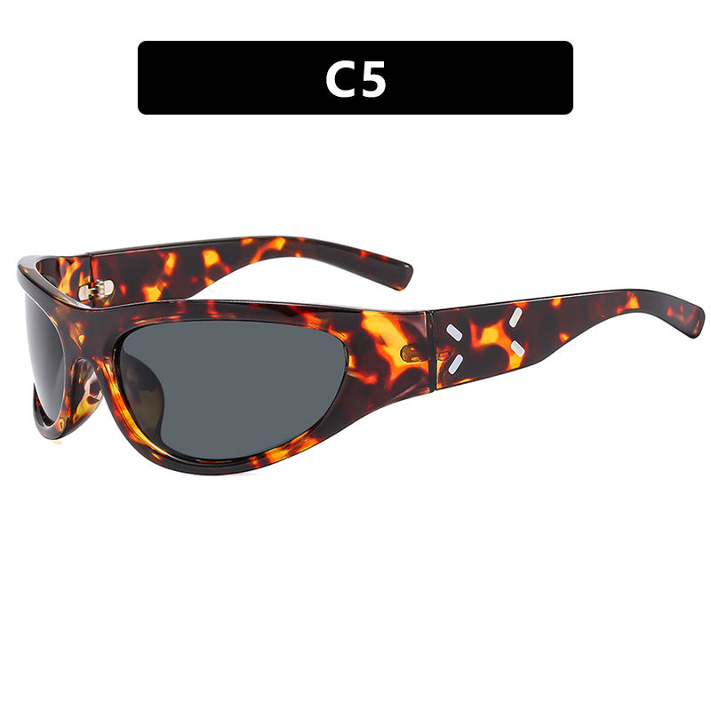 2023 New Y2K Hot Girl Cycling Sunglasses Future Technology Sunglasses Concave Shape Photo Sunglasses Trendy
