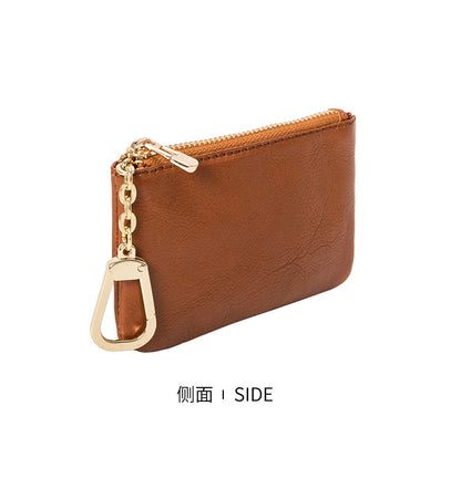 European and American Genuine Leather Cowhide Coin Purse Simple Mini Zipper Coin Bag 2025 New Small Wallet Women's Short Ultra-Thin